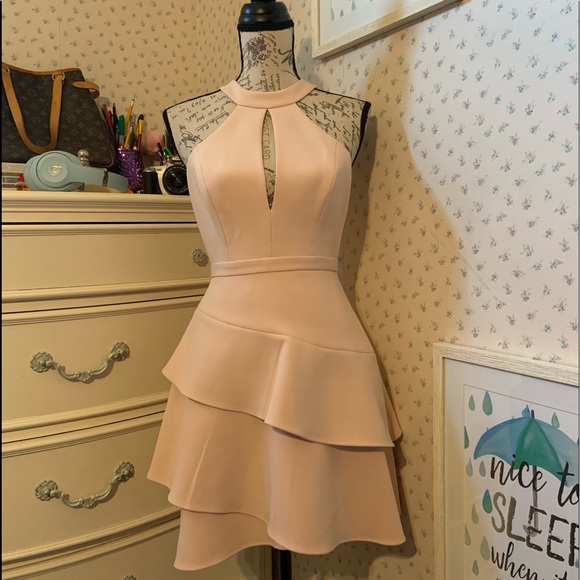 BCBGMaxazria Asymmetrical Ruffle Halter Dress - Picture 5 of 10